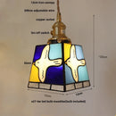 GobekUsa Colorful Glass Magic Cube LED Pendant Lights Tiffany Style Wood Hang Lamp