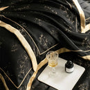 GobekUsa Luxe Eucalyptus Bedding Set in Black/Gold - Silky Soft & Skin-friendly