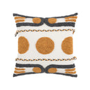 GobekUsa Geometric Embroidered Cotton Canvas Cushion Cover Home Decor Boho Style