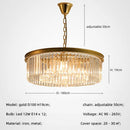 GobekUsa Gold Black Metal Crystal Pendant Lights Chain Hanging LED Suspension Lamp Fixtures