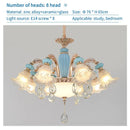 GobekUsa Duplex Ceramic Crystal Pendant Lamp for Modern European Style Living Room