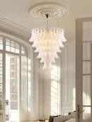 GobekUsa French White Glass Pendant Lights: Luxury LED Hanging Lamps for Living & Dining Rooms