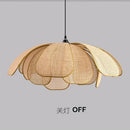 Hand-Woven Natural Rattan Petal Pendant Light