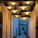 GobekUsa Bamboo Pendant Chandelier for Dining Room | Japanese Style Ceiling Lamp