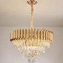 GobekUsa Black Gold Metal LED Chandelier Living Room Dining Modern Lustre Crystal Hanging Lamp