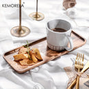 GobekUsa Acacia Wood Coffee Tray | Versatile Food Serving Tray for Desserts and Tea