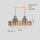 GobekUsa Crystal LED Oval Round Chandelier Hanging Lamp - Dimmable Ceiling Pendant