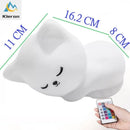 GobekUsa Cat LED Night Light - USB Rechargeable, Seven Colors, Soft Silicone