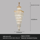 GobekUsa Crystal Hollow Stair Chandelier for Duplex Villa and Hotel Lobby
