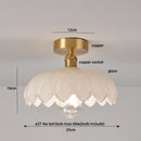 GobekUsa Glass Flush Mounted Ceiling Light Fixture - Modern Nordic Green Glass LED Ceiling Lamp