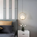 GobekUsa Black Metal Ring Pendant Lights Glass Ball LED Lighting Fixture
