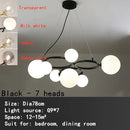 GobekUsa Black Magic Bean Ceiling Chandelier with Golden Lamp Body Glass Pendant Light