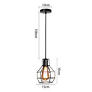 GobekUsa Industrial Metal Ball Pendant Light for Bedroom Kitchen Island