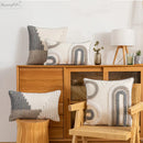 GobekUsa Boho Style Grey Abstract Cushion Cover for Home Decoration
