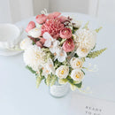 GobekUsa Artificial Hydrangea Tea Rose Bouquet for Home Decor and DIY Wedding Bouquets