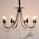 GobekUsa Black E14 Candle Chandelier: French Living Room Pendant Lighting for Home Decor