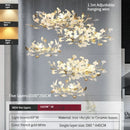 GobekUsa Ginkgo Leaves Chandelier: Nordic Luxury Pendant Lamp for Hotel, Stairs, Living Room