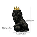 GobekUsa Golden Crown Lion King Statue 17cm Height Nordic Handicraft Home Office Decor
