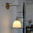 GobekUsa Glass Adjustable LED Wall Lamp with Pull Chain Switch, Modern Nordic Design
