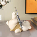 GobekUsa Bear Cellphone Stand: Cute Lying Bear Design, Desktop Ornament, Modern Animal Figure - Best Gift