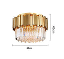 GobekUsa Golden Crystal Ceiling Light for Modern Living Room and Dining Room