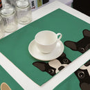 GobekUsa Dog Cat Pattern Cotton Linen Dining Table Mats 32*42cm