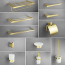 GobekUsa Gold Bathroom Accessories Set: Towel Bar Rail, Toilet Paper Holder, Towel Rack, Hook