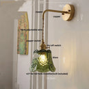 GobekUsa Glass Clear LED Wall Light Fixture, Modern Copper Wall Lamp