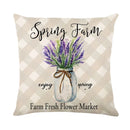 GobekUsa Lavender Flower Linen Pillowcase for Sofa Car, Living Room Decor, Throw Pillow Case