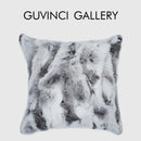 GobekUsa Gray Faux Rex Rabbit Fur Decorative Cushion Coverluxury Throw Pillow