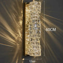 GobekUsa Gold Chrome Crystal Wall Sconce LED Lamp for Living Room Bedroom TV Background Lighting