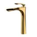 GobekUsa Gold Basin Mixer Tap High Golden Waterfall Faucet for Washbasin and Toilet