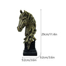GobekUsa Horse Head Statue Resin Sandstone Retro Animal Collection Home Decor Figurine