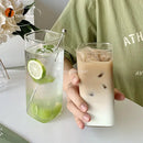 GobekUsa 500ml Square Glass Juice Cup - Transparent & Heat-Resistant