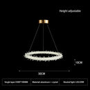 GobekUsa LED Glass Crystal Chandelier White Lustre Pendant Light for Home Decor