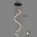 GobekUsa Crystal Chandelier Stair Pendant Lamp Living Room Interior Lighting