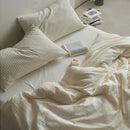 GobekUsa 100% Cotton Foam Yarn Bedding Set with Solid Color Jacquard Design