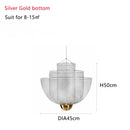 GobekUsa Gold Mesh Grid Ceiling Chandelier: Dimmable LED Indoor Lighting