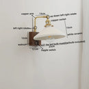 GobekUsa Ceramic LED Wall Lights with Pull Chain Switch, Nordic Bedside Lamp for Home Decor