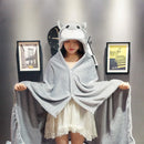 GobekUsa Cozy Cartoon Hooded Cape Blanket for Winter Nap, Office, and Home Office Warmth