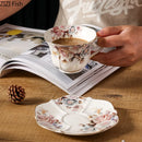 GobekUsa Lace Edge Ceramic Tea Cup & Saucer Set for Dining & Coffee Table