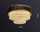 GobekUsa Gold Black Crystal Ceiling Chandelier – Modern LED Round Kitchen Pendant Lamps