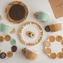 GobekUsa Creative Biscuit Ceramic Tableware Set for Snacks, Desserts, and Coffee