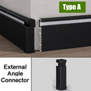 GobekUsa Black Aluminium LED Profile for Recessed Skirting with Silicone Cover