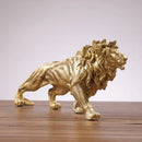 GobekUsa Golden Lion King Resin Statue Ornament for Home Office Desktop Decoration