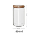 GobekUsa Acacia Wood Lid Glass Food Storage Container - Elegant and Functional Kitchen Jar