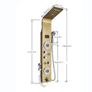 GobekUsa LED Blue Light Shower System with Temperature Display, Massage Column, Waterfall Rainfall