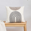 GobekUsa Geometric Embroidery Boho Loop Tufte Cotton Canvas Cushion Cover 45x45/30x50cm