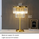 GobekUsa Crystal Table Lamp Gray - Elegant Bedroom Nightstand Lighting