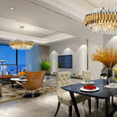 GobekUsa Gold Crystal Chandelier LED Ceiling Pendant Light - Luxurious Living Room Decor